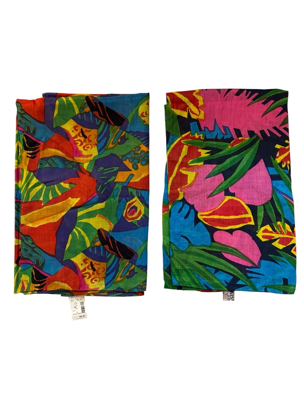 Kismet Hawaii Vintage Sarong Scarves Lot of 2 NWT Liberty House Tropical Cotton